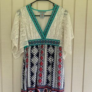 Flying Tomato Unique Lace Sleeve Dress